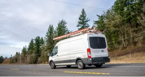 Driving with a ladder