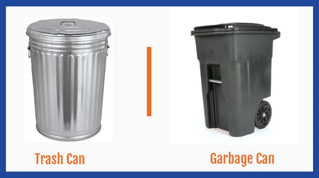 Difference Between Trash Can and Garbage Can
