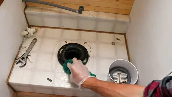 Removing the Old Toilet from its Current Location