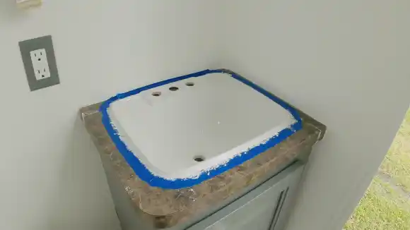 Preparing the Sink for Painting
