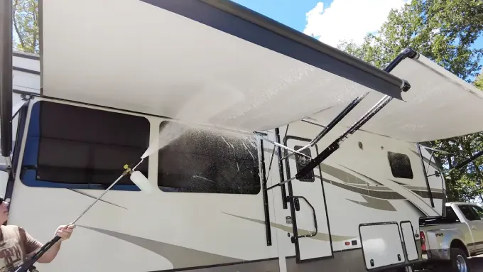 Can You Pressure Wash RV Awning: 5 Steps [Trouble Free DIY]