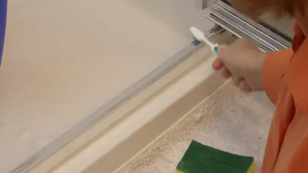 Clean RV Shower Door Tracks