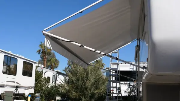How long does RV awning fabric last