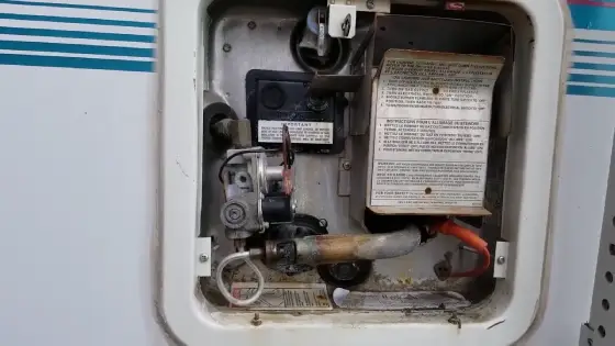 Does the RV water heater burner drip water