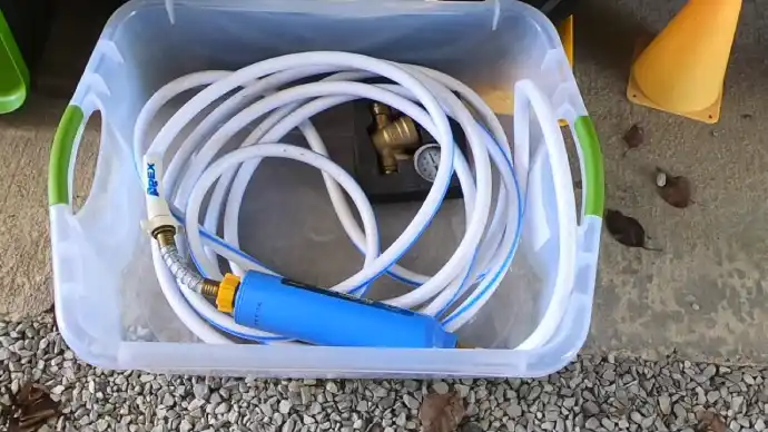 how to sanitize rv water hose