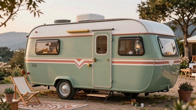 vibrant red camper makeover