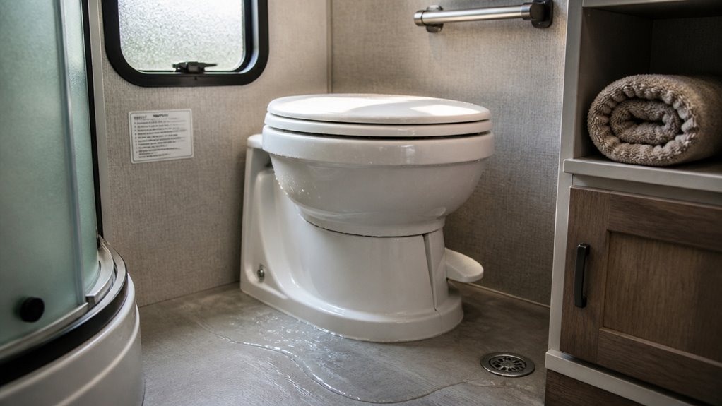 rv toilet won t hold water