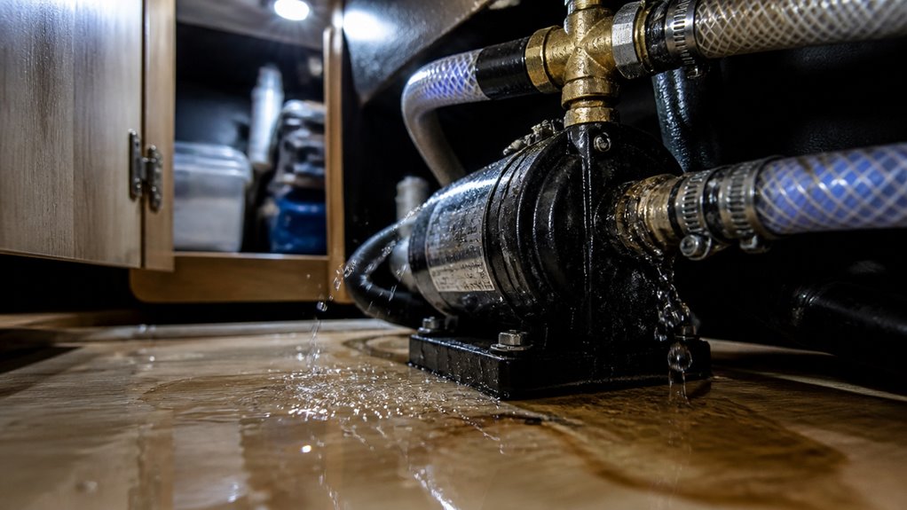 rv water pump won t stop